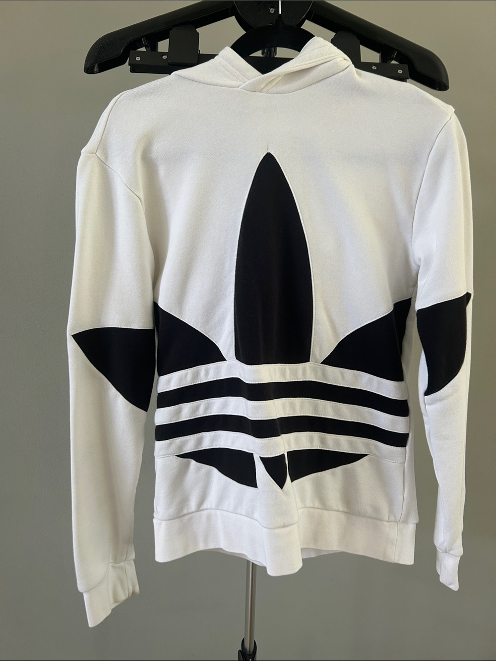Adidas Kids Trefoil Hoodie White Black - Youth Large